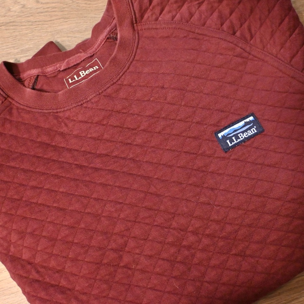 L.L. Bean Berry Quilted Crewneck